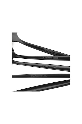 6 Adet Siyah Yemek Takımı Kaşık Seti Ayna Paslanmaz Çelik Çatal Bıçak Kaşık Seti Yemek Takımı Kahve Çay Kaşığı Sofra Ev Mutfak Gümüş Siyah & Gümüş Siyah - Gümüş