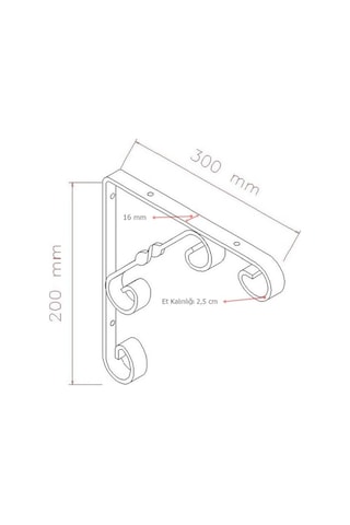 Eym 12 Adet Burgulu 20 X 30 Cm Dekoratif Raf Altı Ayağı Konsol Beyaz Diğer