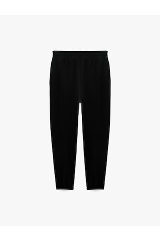 Koton Krep Scuba Kumaş Beli Lastikli Cepli Jogger Eşofman Altı Siyah 7wak30026ek