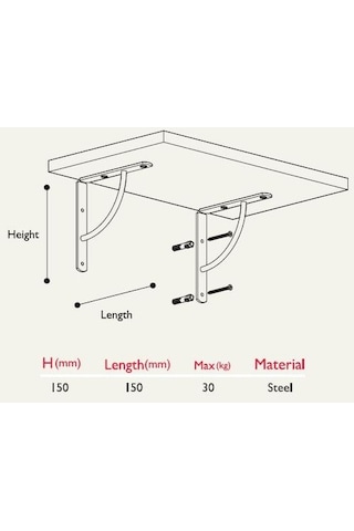 Raf Altı Metal 15 15cm 2 Adet 001