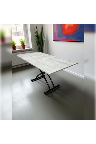 Ortadan Açılır Akıllı Masa Üst Mdf Lizbon Alt Ayak Siyah