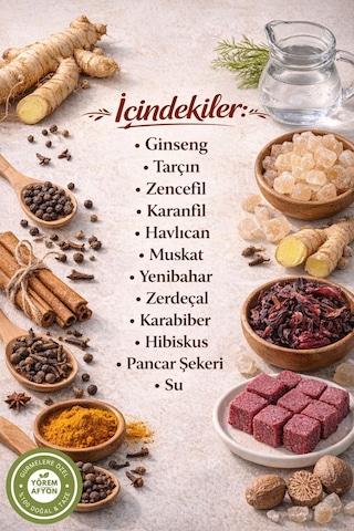 Yörem Afyon Ginsengli Bitkisel Küp Atom Çayı, Glikozsuz Saf Pancar Şekerli Her Yudumda Zinde Bir Beden 150gr.