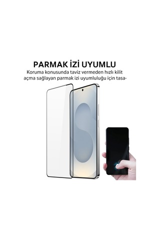 Sam S26 Plus - Samsung Uyumlu Antistatik Cam Tam Kaplayan Ekran Koruyucu Parmak İzi