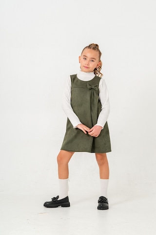 Smile Kids Fiyonklu Badili 2'li Kız Elbise Haki