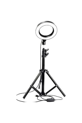 Youtuber 10 Inç Led Tripod Işıklı Telefon Tutucu Makyaj Işığı Ring Light