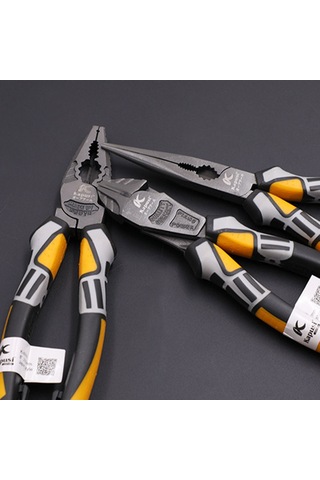 Yaleker Profesyonel Elektrikçi Pliers Seti: Çelik Telli Kesici, Uçlu Ve Eğimli Aynaklı, Krom-vanadyum Çelik, 3 Farklı Tip Seçeneği Sarı