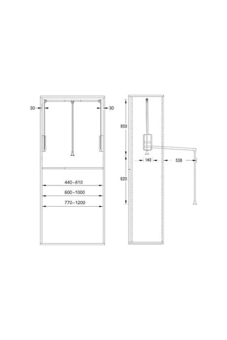 Frenli Gardırop Asansörü Antrasit
