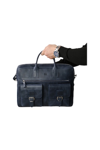Mft Leather Hakiki Deri Laptop El Çantası Loreen 2230 Tiguan Lacivert