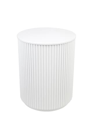 Tropico Bohem Ahşap Yan Sehpa Beyaz