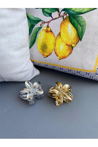 2'li Aynalı Lotus Toka Gümüş & Gold Çok Renkli