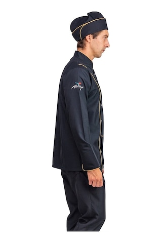 Erkek Aşçı Ceket 01 - Siyah-sarı Biye-6967