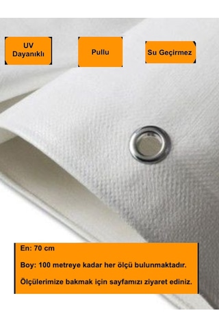 0.7x5 Metre Beyaz Balkon Örtüsü Branda. Balkon Çadır Bezi. Seperatörü. Uv Katkılı