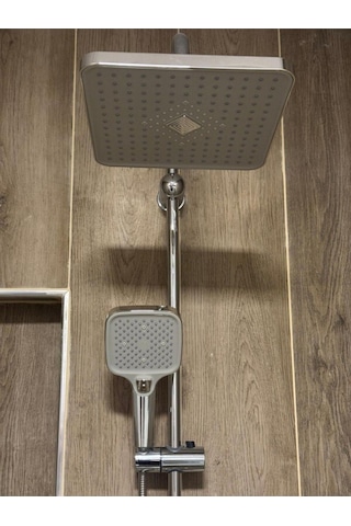 Krom Fonksiyonlu Robot Duş Seti Yağmurlama Tepeleme Duş Sistemleri Gri