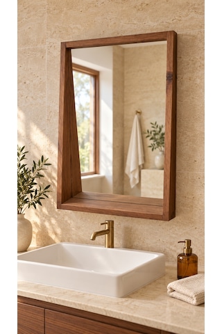 Makyaj, Banyo Ayna 37x9x53 Kahverengi