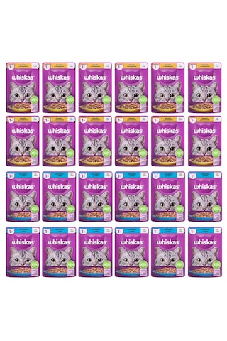 Whiskas Jöleli Tavuklu + Ton Balıklı Yetişkin Kedi Yaş Mama 24 x 85 G