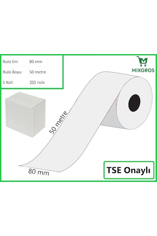 80x50 Metre Termal Yazarkasa Ve Adisyon Rulosu 200 Adet
