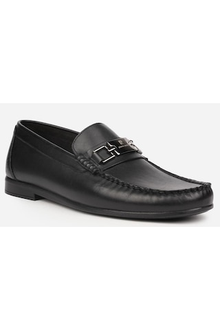 Pierre Cardin 25109, Siyah Erkek Loafer Günlük Deri Ayakkabı Siyah