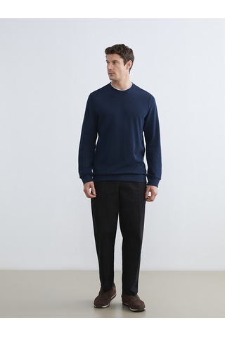 Lcwaıkıkı Classic Lacivert Bisiklet Yaka Erkek Sweatshirt