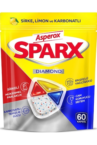 Asperox Sparx Diamond Bulaşık Makinesi Deterjanı Tablet 60 Adet
