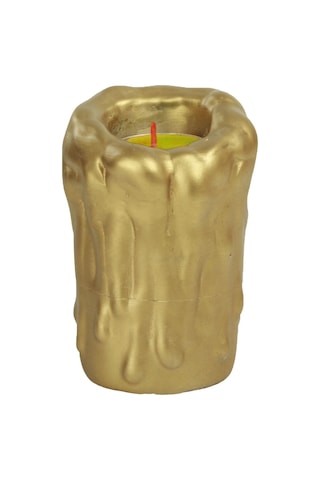 Mumluk Şamdan Tealight Mum Uyumlu Büyük Erimiş Mum Model - Altın