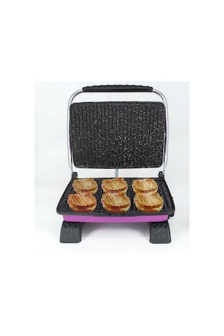 Elis Concept & Dökümix Demir Döküm Granit Lila 1800 Watt 4-6 Dilim Ev-sanayi-büfe Tipi Tost Makinası Ve Izgara