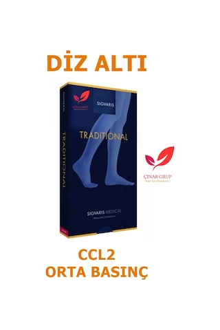 Sigvaris Traditional 503 Diz Altı Varis Çorabı Ccl2 Orta Basınç