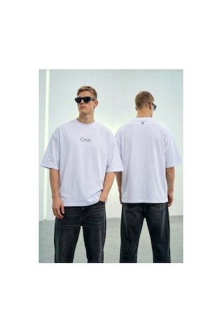 Wild Wood Garment Wild Wood "the One" Baskılı Premium Oversize T-shirt Beyaz