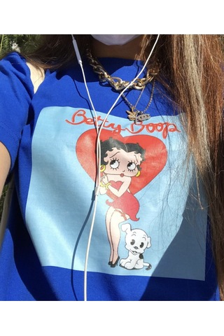 Kalic Studio Betty Boop - T-shirt Beyaz Mavi