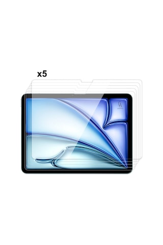 Apple iPad Air 11 M4 2026 İle Uyumlu Temperli Kırılmaz Cam Ekran Koruyucu 5 Adet