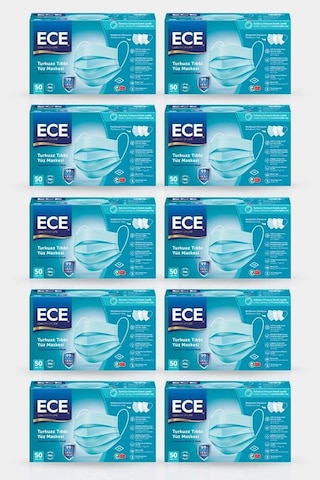Ece Full Ultrasonik Meltblownlu Maske 500 Adet Turkuaz