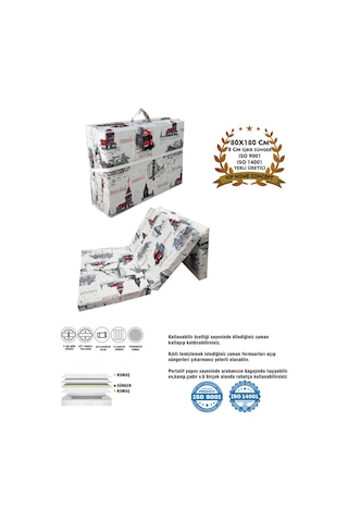 Vip Katlanır Yer Yatağı 8 Cm Kalın Sünger Yatak 80x180x8 Cm-istanbul