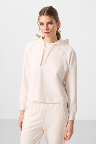Ekru Kapüşonlu Oversize Kadın Eşofman Takım - 95336 Ekru