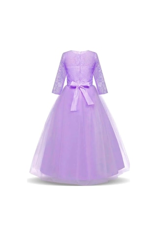 Mor Dantelli Çocuk Abiyesi - Çocuk Gelinlik Gelinlik - Tarlatanlı Mor
