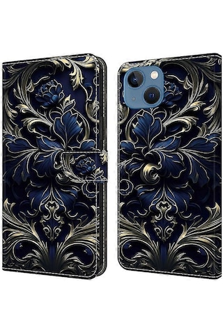 İphone 15 Darbeye Dayanıklı Deri Kapaklı Folio Telefon Kılıfı Ve Cüzdan İle Uyumlu Çok Renkli