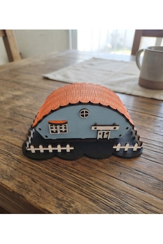 Ahşap Maket Ev 3'lü Avantaj Paketi - 12x20 Cm Boyasız Demonte Dıy Hobi Ve Sanat - Kiti Kendin Boya Model Ev