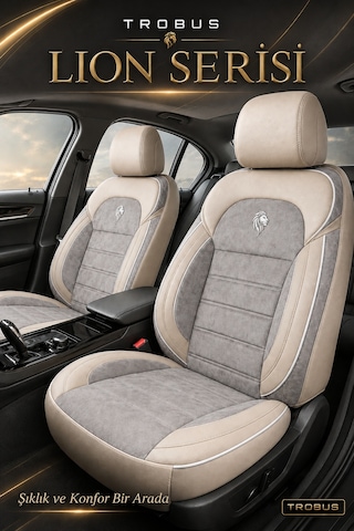 Peugeot 3008 2016+ Uyumlu Lion Serisi Tay Tüyü Bej Premium Koltuk Kılıfı