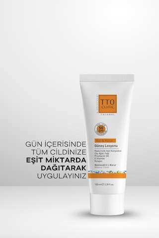 Tto Clinic Akneli ve Rozalı Ciltler için Çay Ağacı Yağlı Güneş Losyonu SPF50 100 ML