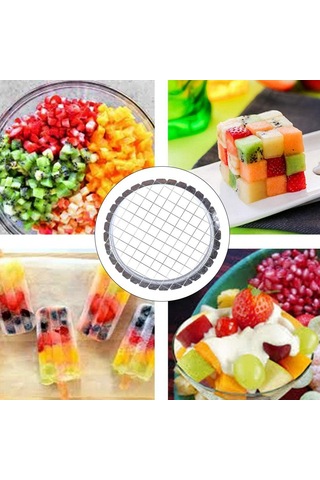 Paslanmaz Çelik Küp Dilimleyici Yumurta Kesici 8.5cm Dayanıklı Temizlemesi Kolay Gümüş