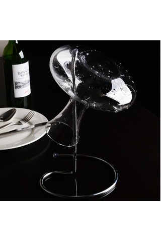 Maiyame Şarap Karafı Kurutma Ve Saklama Standı - Pratik Ve Dayanıklı Metal Raf Şeffaf