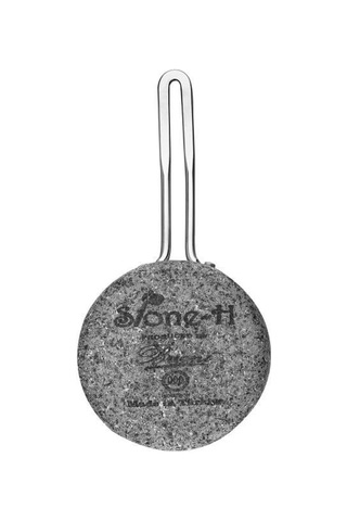 Brioni Stone-h Çizilmez Yanmaz Yapışmaz İndüksiyonlu 16 Cm Sos Tenceresi Kapaklı Gri