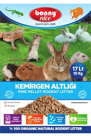 Bonnynice Bonny Nice Doğal Çam Pelet Ginepig Kafes Altlığı 10 Kg 17 Lt 1 Adet