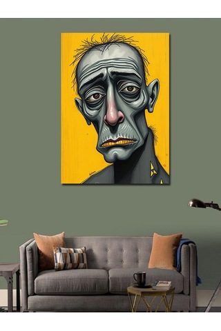 Kanvas Tablo Hüzünlü Yaşlı Adam Figürü 50cmx70cm