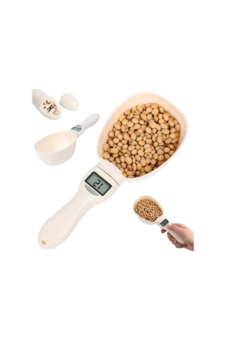 Elmpaly Beyaz Dijital Mutfak Terazisi Hassas 0 1g 800g Tare Ölçüm Kaşığı Lcd Ekran