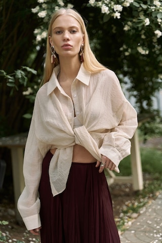 Mai Collection Mai Studios Co. Syaritta Oversize Bej Transparan Gömlek bej