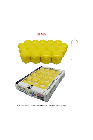 Bijon Kapağı Düz 19 Mm Sarı 20 Li Set