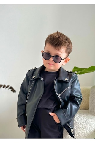 Yeni-unisex 1-5 Yaş Polarize Siyah Çocuk Güneş Gözlüğü Siyah