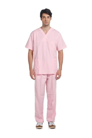 V Yaka Takım Kısa Kol Pembe