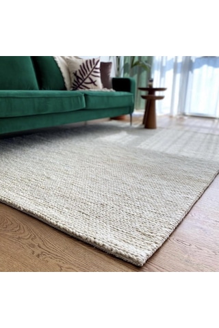 Eko Halı Flatweave Choti White Dekoratif Jüt Kilim