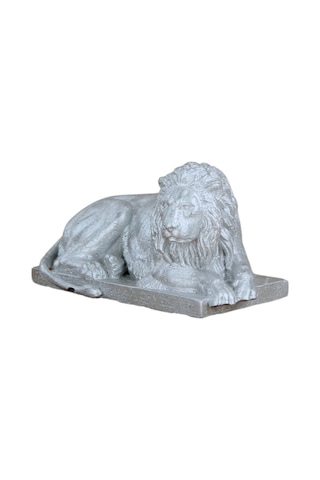 Dekoratif Biblo Yeleli Aslan Heykel El Yapımı Hediyelik Süs Eşyası Model Aslan3 - Gümüş