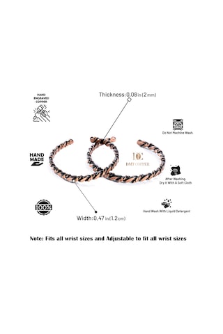 El Yapımı Şık Tasarım Kalın Dövülmüş Saf Bakır Bilezik Bakır Takı Anne-kız Bilekliği Işıklı Kutulu Bakır